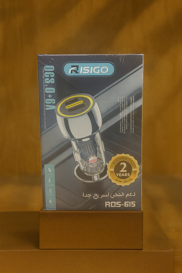 Risigo Fast Car Charger with Dual USB Ports for Devices